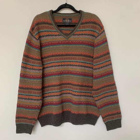 Weatherproof Other - Weatherproof vintage sweater cotton lambswool blend V neck long sleeves L